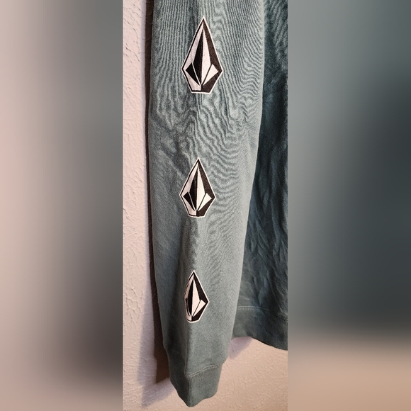 Volcom Men's Iconic Stone Crew Sweatshirt Turquoise Size XL NWT - Picture 4 of 5
